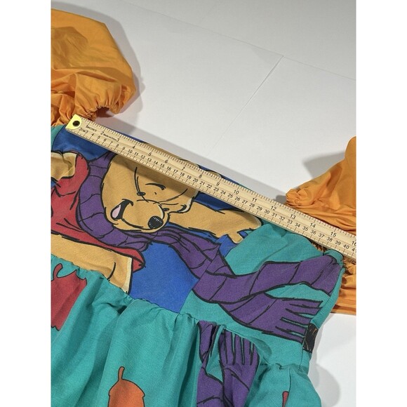 VTG 90s Disney Winnie Pooh Bed Sheets Colorful Dress Puff Sleeve Womens XXL READ - Picture 9 of 16